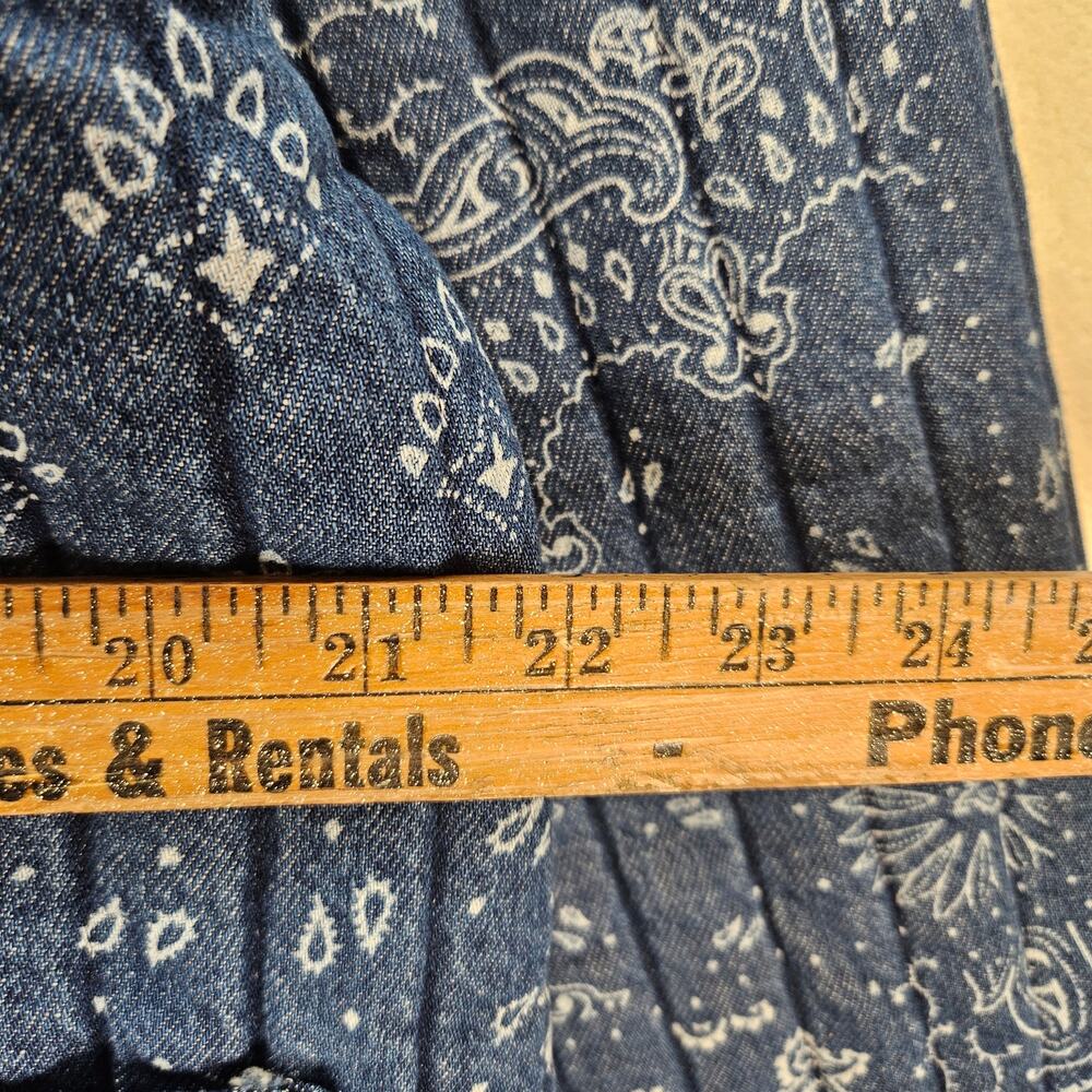 LEVI'S WOMEN'S XL LOTTIE LINER JACKET INDIGO BANDANA BLUE NWT - Picture 3 of 7